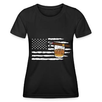 Fumeurs de cigarettes de cigares - T-shirt sport Femme - noir - Devant - AI Model Female 172 light (172cm)