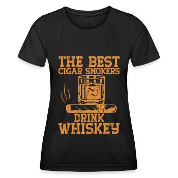 Fumeurs de cigarettes de cigares - T-shirt sport Femme - noir - Devant - AI Model Female 172 light (172cm)