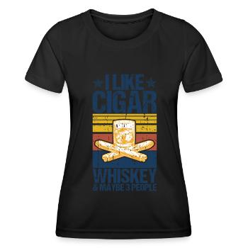 Cigar cigarette smokers - Women's Functional T-Shirt - black - Front - AI Model Female 172 light (172cm)