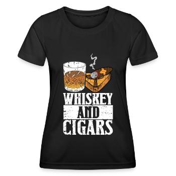 Fumeurs de cigarettes de cigares - T-shirt sport Femme - noir - Devant - AI Model Female 172 light (172cm)