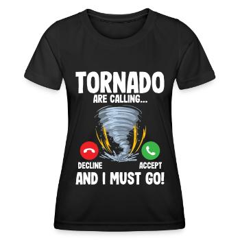 Tornado - Frauen Funktions-T-Shirt - Schwarz - Vorne - AI Model Female 172 light (172cm)