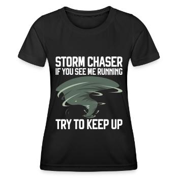 Tornado - Frauen Funktions-T-Shirt - Schwarz - Vorne - AI Model Female 172 light (172cm)