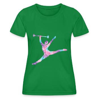 Tambourstab Wirbeln - Frauen Funktions-T-Shirt - Kelly Green - Vorne - AI Model Female 172 dark (172cm)