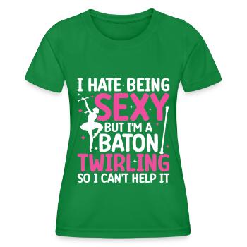 Tambourstab Wirbeln - Frauen Funktions-T-Shirt - Kelly Green - Vorne - AI Model Female 172 dark (172cm)