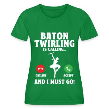 Tambourstab Wirbeln - Frauen Funktions-T-Shirt - Kelly Green - Vorne - AI Model Female 172 dark (172cm)