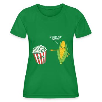 Pop-corn - T-shirt sport Femme - vert - Devant - AI Model Female 172 dark (172cm)