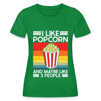 Pop-corn - T-shirt sport Femme - vert - Devant - AI Model Female 172 dark (172cm)