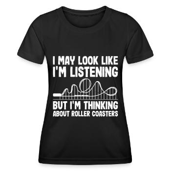 Achterbahn - Frauen Funktions-T-Shirt - Schwarz - Vorne - AI Model Female 172 light (172cm)