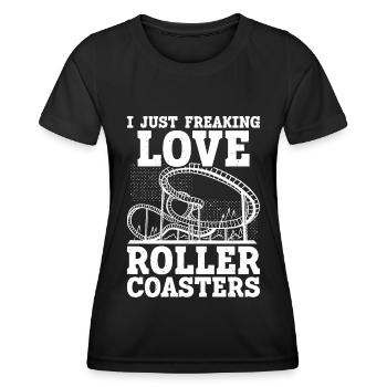 Achterbahn - Frauen Funktions-T-Shirt - Schwarz - Vorne - AI Model Female 172 light (172cm)