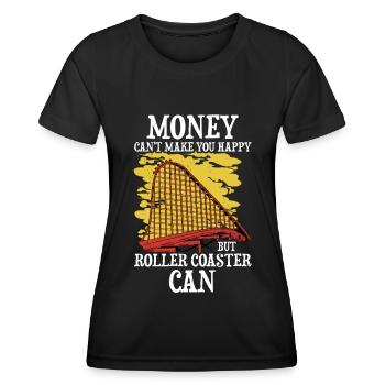 Achterbahn - Frauen Funktions-T-Shirt - Schwarz - Vorne - AI Model Female 172 light (172cm)