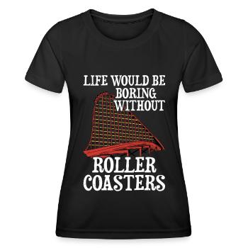 Achterbahn - Frauen Funktions-T-Shirt - Schwarz - Vorne - AI Model Female 172 light (172cm)