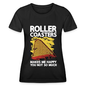 Achterbahn - Frauen Funktions-T-Shirt - Schwarz - Vorne - AI Model Female 172 light (172cm)