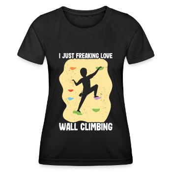 Wall Climbing - Women's Functional T-Shirt - black - Front - AI Model Female 172 light (172cm)