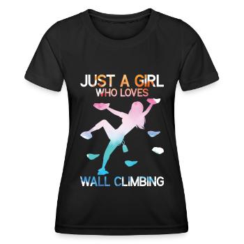 Wall Climbing - Women's Functional T-Shirt - black - Front - AI Model Female 172 light (172cm)
