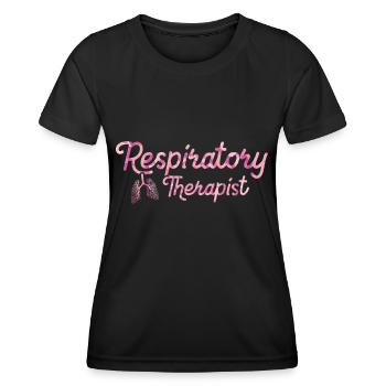 Respiratoriske terapeuter - Funksjons-T-skjorte for kvinner - svart - Foran - AI Model Female 172 light (172cm)