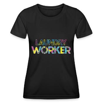 Wascharbeiter - Frauen Funktions-T-Shirt - Schwarz - Vorne - AI Model Female 172 light (172cm)