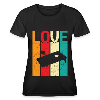 Cornhole - Frauen Funktions-T-Shirt - Schwarz - Vorne - AI Model Female 172 light (172cm)