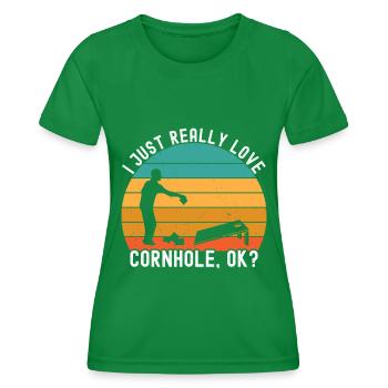 Cornhole - Frauen Funktions-T-Shirt - Kelly Green - Vorne - AI Model Female 172 dark (172cm)