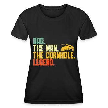 Cornhole - Frauen Funktions-T-Shirt - Schwarz - Vorne - AI Model Female 172 light (172cm)