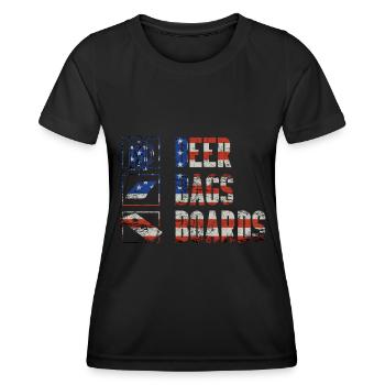 Cornhole - Frauen Funktions-T-Shirt - Schwarz - Vorne - AI Model Female 172 light (172cm)