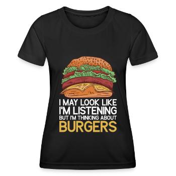 Hamburger - T-shirt sport Femme - noir - Devant - AI Model Female 172 light (172cm)