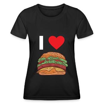 Hamburger - T-shirt sport Femme - noir - Devant - AI Model Female 172 light (172cm)