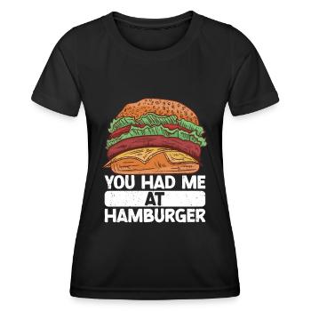 Hamburger - T-shirt sport Femme - noir - Devant - AI Model Female 172 light (172cm)