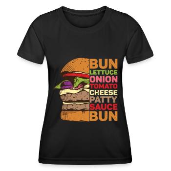 Hamburger - T-shirt sport Femme - noir - Devant - AI Model Female 172 light (172cm)