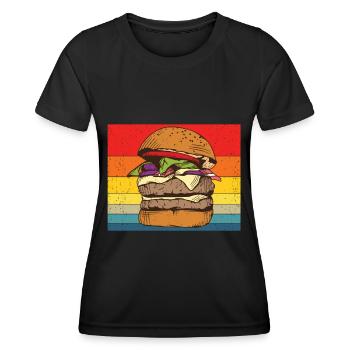 Hamburger - T-shirt sport Femme - noir - Devant - AI Model Female 172 light (172cm)