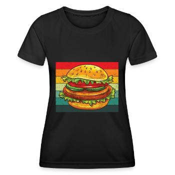 Hamburger - T-shirt sport Femme - noir - Devant - AI Model Female 172 light (172cm)