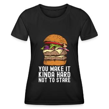 Hamburger - T-shirt sport Femme - noir - Devant - AI Model Female 172 light (172cm)