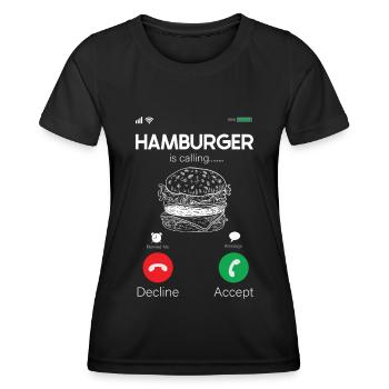 Hamburger - T-shirt sport Femme - noir - Devant - AI Model Female 172 light (172cm)