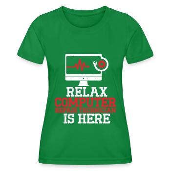 Technologie de soutien à la réparation d’ordinateurs - T-shirt sport Femme - vert - Devant - AI Model Female 172 dark (172cm)