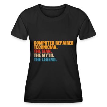 Computer Repair Technology Support Technology - Women's Functional T-Shirt - black - Front - AI Model Female 172 light (172cm)