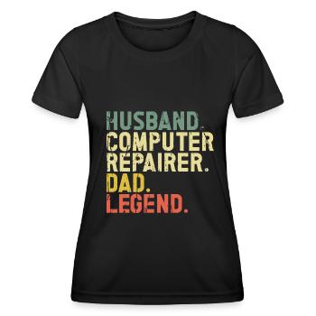 Computer Repair Technology Support Technology - Women's Functional T-Shirt - black - Front - AI Model Female 172 light (172cm)