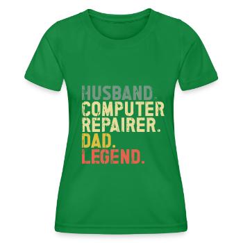 Technologie de soutien à la réparation d’ordinateurs - T-shirt sport Femme - vert - Devant - AI Model Female 172 dark (172cm)