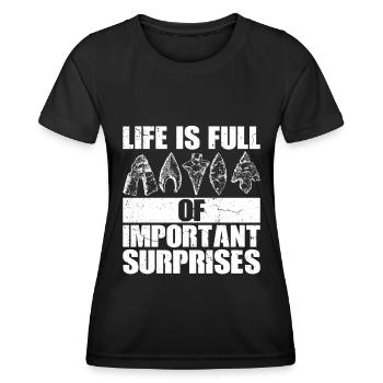 Pfeilspitzenjagd Artefakte Bogenschießen - Frauen Funktions-T-Shirt - Schwarz - Vorne - AI Model Female 172 light (172cm)