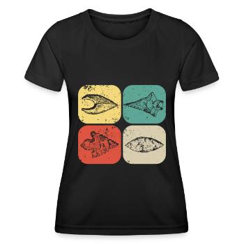 Pfeilspitzenjagd Artefakte Bogenschießen - Frauen Funktions-T-Shirt - Schwarz - Vorne - AI Model Female 172 light (172cm)