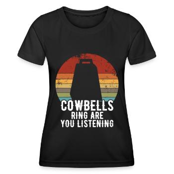 Kuhglocke Mehr Cowbell-Vintager - Frauen Funktions-T-Shirt - Schwarz - Vorne - AI Model Female 172 light (172cm)