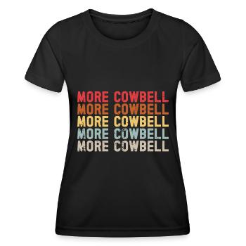 Kuhglocke Mehr Cowbell-Vintager - Frauen Funktions-T-Shirt - Schwarz - Vorne - AI Model Female 172 light (172cm)