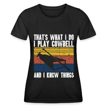 Kuhglocke Mehr Cowbell-Vintager - Frauen Funktions-T-Shirt - Schwarz - Vorne - AI Model Female 172 light (172cm)