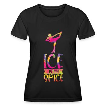 Eis Skating -Skater Eisschild Skate Girl - Frauen Funktions-T-Shirt - Schwarz - Vorne - AI Model Female 172 light (172cm)