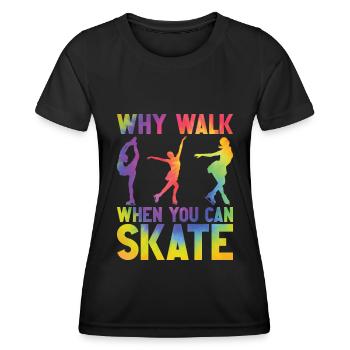 Eis Skating -Skater Eisschild Skate Girl - Frauen Funktions-T-Shirt - Schwarz - Vorne - AI Model Female 172 light (172cm)