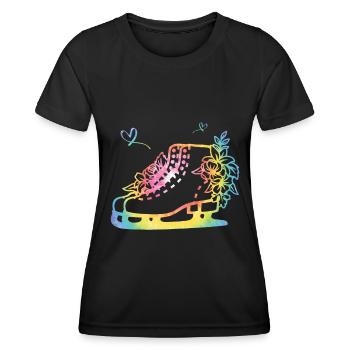 Eis Skating -Skater Eisschild Skate Girl - Frauen Funktions-T-Shirt - Schwarz - Vorne - AI Model Female 172 light (172cm)