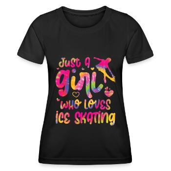 Eis Skating -Skater Eisschild Skate Girl - Frauen Funktions-T-Shirt - Schwarz - Vorne - AI Model Female 172 light (172cm)
