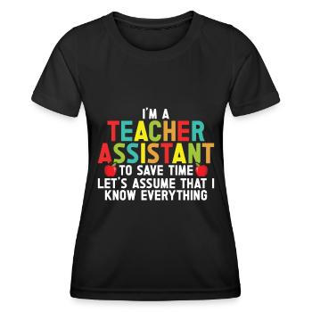Teacher -Assistant Headmaster Teaching - Women's Functional T-Shirt - black - Front - AI Model Female 172 light (172cm)