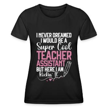 Teacher -Assistant Headmaster Teaching - Women's Functional T-Shirt - black - Front - AI Model Female 172 light (172cm)