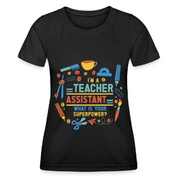 Teacher -Assistant Headmaster Teaching - Women's Functional T-Shirt - black - Front - AI Model Female 172 light (172cm)