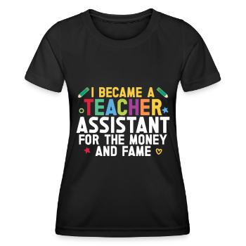 Teacher -Assistant Headmaster Teaching - Women's Functional T-Shirt - black - Front - AI Model Female 172 light (172cm)