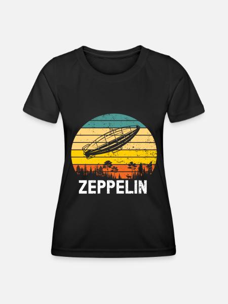 Zeppelin Flugzeugluftschiff Leitbarer Luftfahrt - Frauen Funktions-T-Shirt - Schwarz